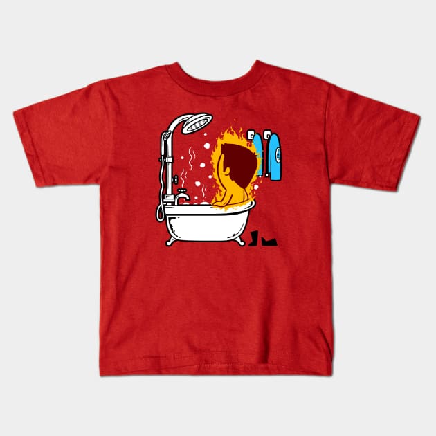 Bath and Shower - Hot Tub Kids T-Shirt by flyingmouse365